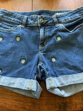 FADED GLORY Pineapple Jean Shorts Vintage Retro-Size 4 (Small)